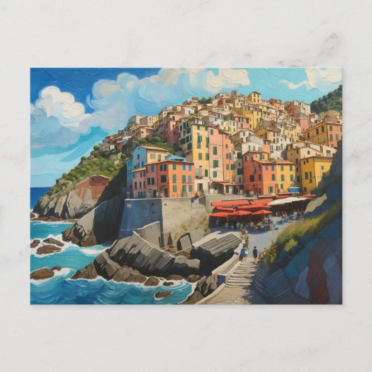 Cinque Terre Art Postkarte (Vorderseite)