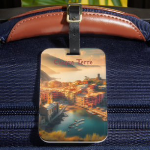 Cinque Terre Beach Italien Vintag Europa Reisen Gepäckanhänger