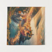 Cinque Terre Beach Italien Vintag Europa Reisen Wandteppich (Vorderseite (Horizontal))