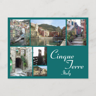 Cinque Terre Collage Postkarte