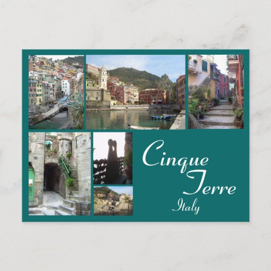 Cinque Terre Collage Postkarte (Vorderseite)