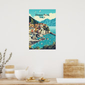 Cinque Terre Digital Poster - Küstenwache Kunst (Küche)