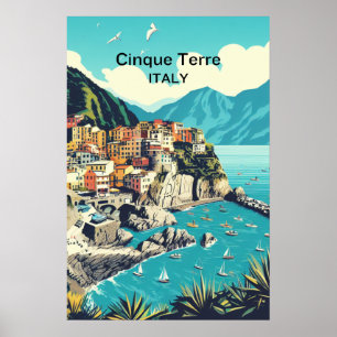 Cinque-Terre-Digitalposter - Küstenkunst  Poster
