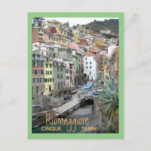 Cinque Terre (Hafen Riomaggiore) Postkarte (Vorderseite)