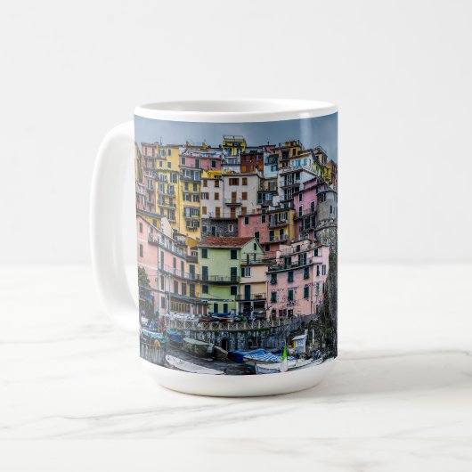 Cinque Terre im Regen 11 oz oder 15 oz Tasse (Vorderseite Links)