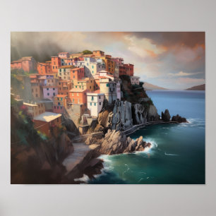 Cinque Terre Italia Landschaft Kunst, Dichtung und Poster