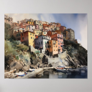 Cinque Terre Italia Landschaft Kunst, Dichtung und Poster