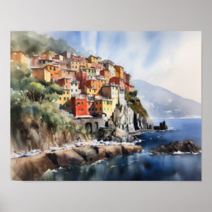 Cinque Terre Italia Landschaft Kunst, Dichtung und Poster