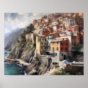Cinque Terre Italia Landschaft Kunst, Dichtung und Poster