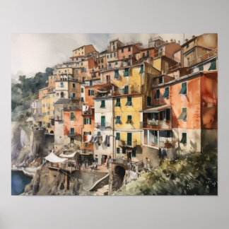 Cinque Terre Italia Landschaft Kunst, Dichtung und Poster