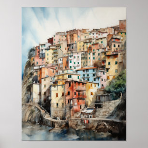 Cinque Terre Italia Landschaft Kunst, Dichtung und Poster