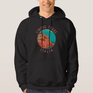 Cinque Terre Italien Abgenutzt Kreis Vintage Hoodie