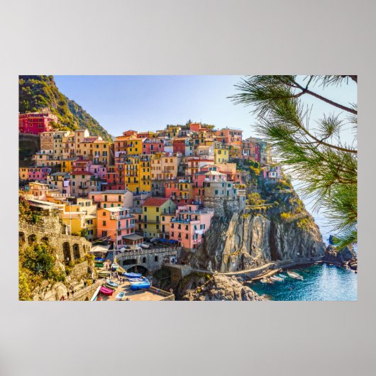 Cinque Terre, Italien Altes Dorf Gebäude Poster (Vorne)