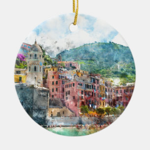 Cinque Terre Italien an der italienischen Riviera Keramik Ornament