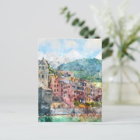 Cinque Terre Italien an der italienischen Riviera Postkarte (Stehend Vorderseite)