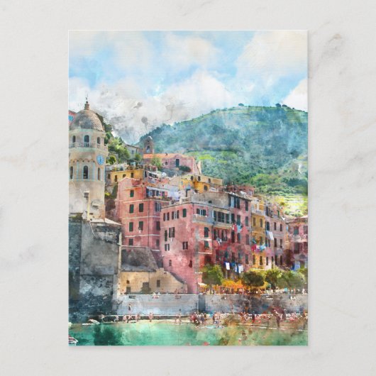 Cinque Terre Italien an der italienischen Riviera Postkarte (Vorderseite)
