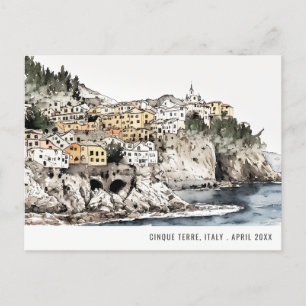 Cinque Terre, Italien Aquarell Italienische Reise Postkarte