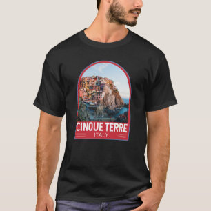 Cinque Terre Italien Aquarell Vintage T-Shirt
