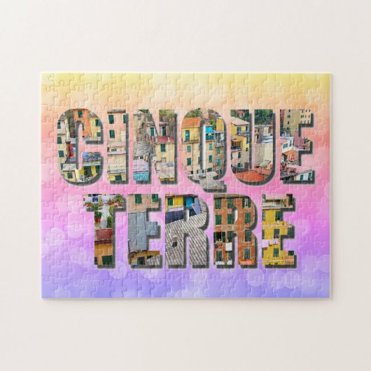 Cinque Terre Italien Colorful Reisen Puzzle (Horizontal)
