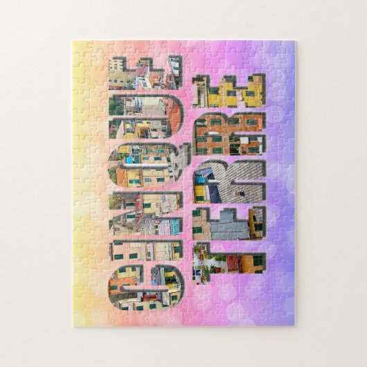 Cinque Terre Italien Colorful Reisen Puzzle (Vertikal)