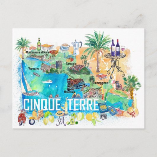 Cinque Terre Italien - Mittelmeer Postkarte (Vorderseite)