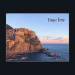 Cinque Terre, Italien Postkarte<br><div class="desc">Sunset in Manarola,  einem der fünf Fischerdörfer von Cinque Terre,  Italien</div>