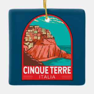 Cinque Terre Italien Reise Kunst Vintage Keramikornament
