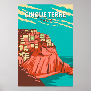 Cinque Terre Italien Reise Kunst Vintage Poster