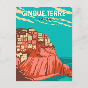 Cinque Terre Italien Reise Kunst Vintage Postkarte