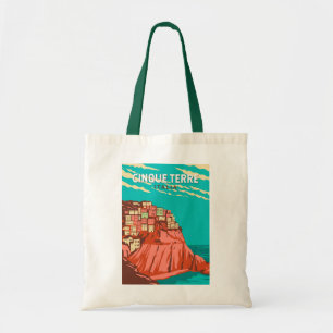 Cinque Terre Italien Reise Kunst Vintage Tragetasche