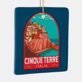 Cinque Terre Italien Reisen Vintag Keramikornament (Rechts)
