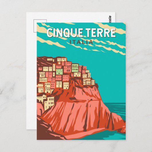 Cinque Terre Italien Reisen Vintag Postkarte (Vorne/Hinten)