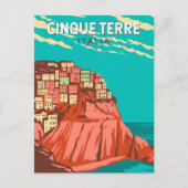 Cinque Terre Italien Reisen Vintag Postkarte (Vorderseite)