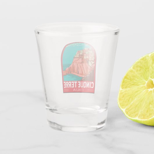 Cinque Terre Italien Reisen Vintag Schnapsglas (Rückseite)
