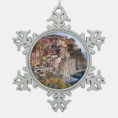 Cinque Terre, Italien Schneeflocken Zinn-Ornament (Vorderseite)