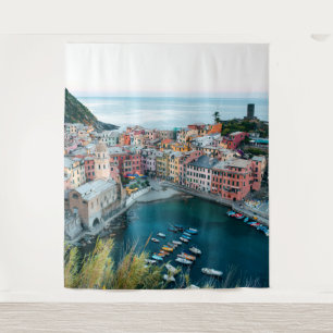 Cinque Terre Italien Szene   Wandbild Hintergrund Wandteppich