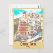 Cinque Terre, Italien Vintag Postkarte (Vorne/Hinten)