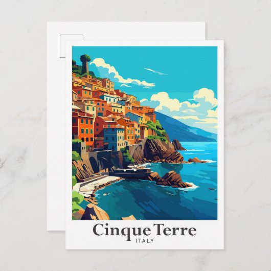 Cinque Terre Italien Vintage Postkarte (Vorne/Hinten)