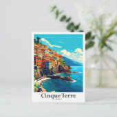 Cinque Terre Italien Vintage Postkarte (Stehend Vorderseite)