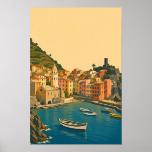 Cinque Terre Italien Vintage Reise Italienische Ri Poster