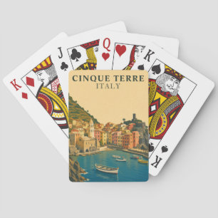 Cinque Terre Italien Vintage Reise Italienische Ri Spielkarten