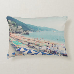Cinque Terre Italien Vintage-Strand-Reisefoto Dekokissen