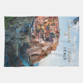 Cinque Terre Italien Wasserfarben Vintag Geschirrtuch (Horizontal)