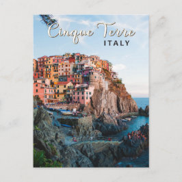 Cinque Terre Italien Wasserfarben Vintag Postkarte
