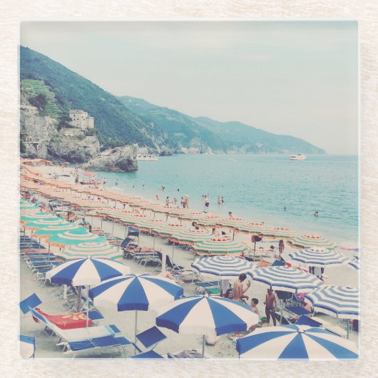 Cinque Terre Italy Fun Beach Landschaftlich Travel Glasuntersetzer (Vorderseite)