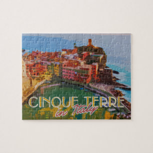 Cinque Terre Italy Summer Travel Postcard Puzzle