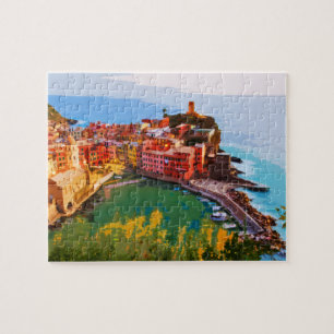Cinque Terre Italy Summer Travel Postcard Puzzle