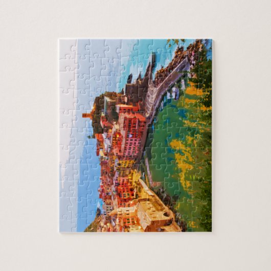 Cinque Terre Italy Summer Travel Postcard Puzzle (Vertikal)