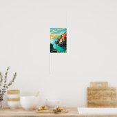 Cinque Terre Italy Vintage Illustration Poster (Küche)