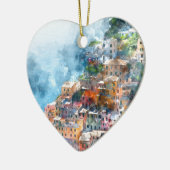Cinque Terre Italy Watercolor Keramikornament (Links)